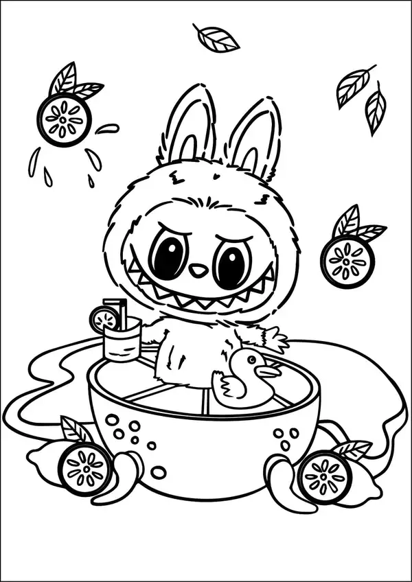 Bé mê mẩn với drawing tranh tô màu labubu siêu đẹp
