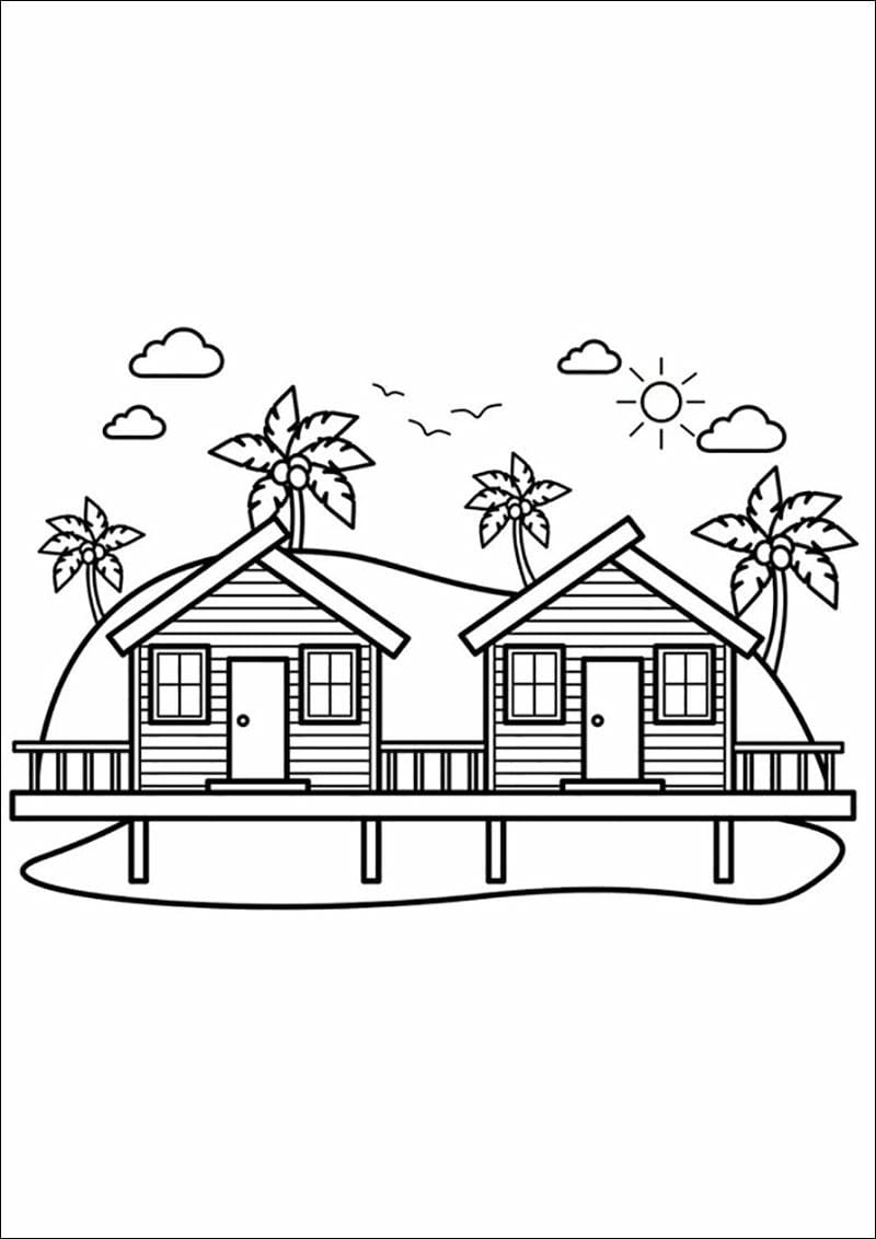 Đáng yêu cùng tranh tô màu ngôi nhà dễ thương