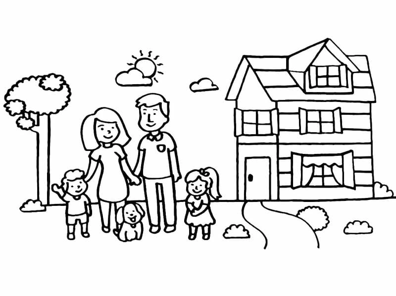 Xem ngay hình ảnh tranh tô màu ngôi nhà đẹp cho bé luyện tô