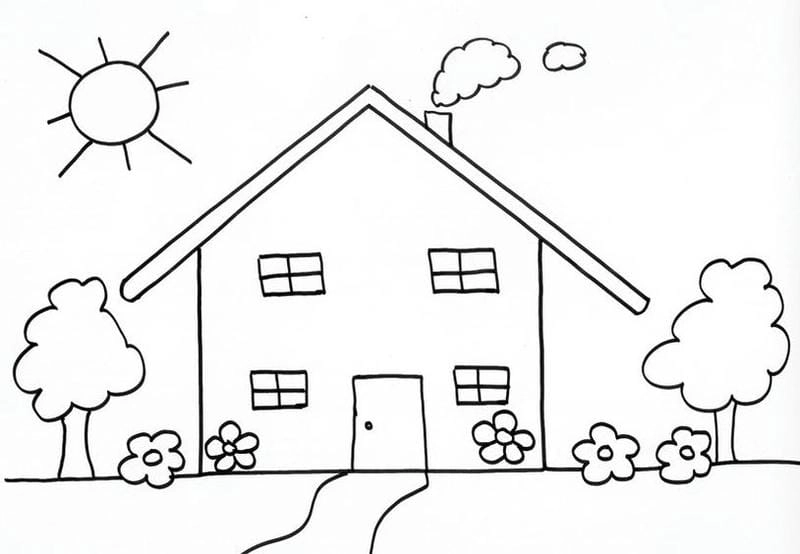 Bấm in ngay bộ in tranh tô màu ngôi nhà chất lượng cao