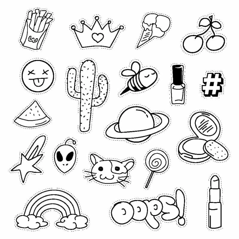 Sticker hình tranh tô màu sticker cute siêu xinh siêu đáng yêu