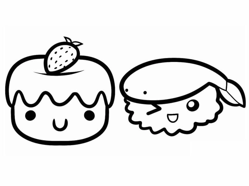 Gói tx10 set đồ ăn tranh tô màu sticker cute siêu hấp dẫn