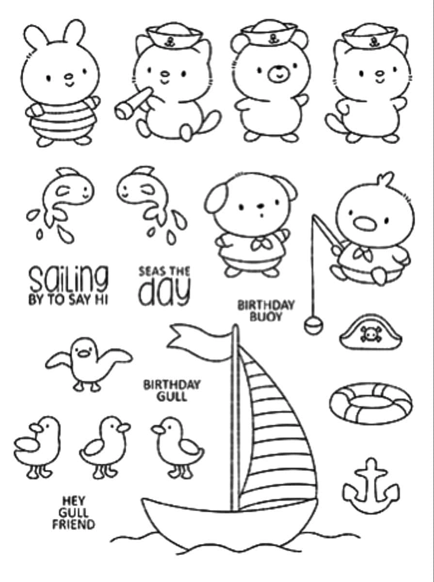 Mẫu dễ vẽ đơn giản tranh tô màu sticker cute cho bé