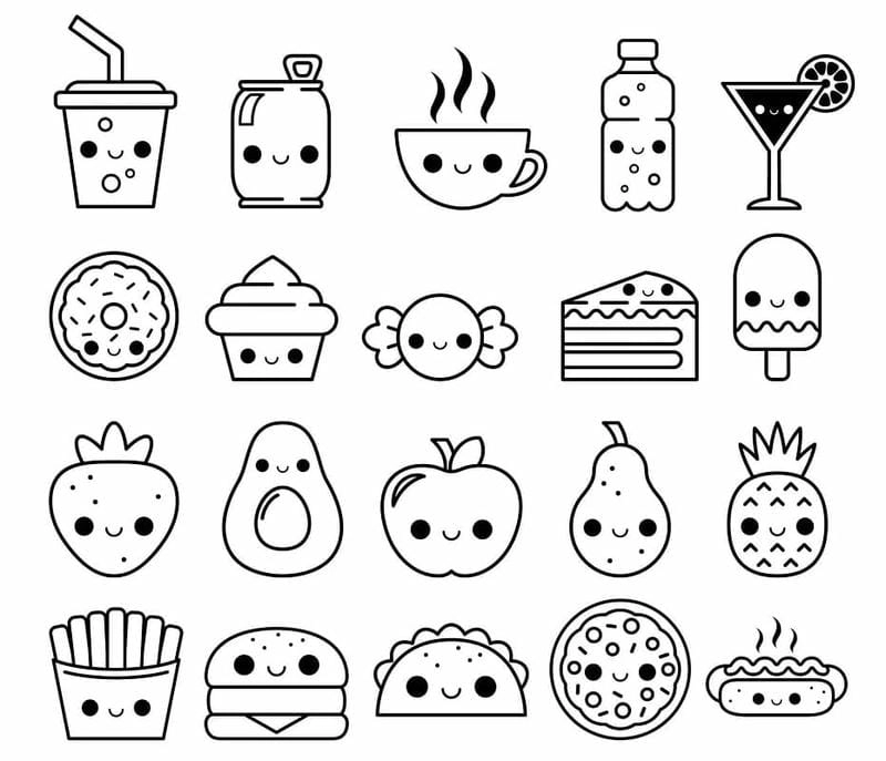 Bé gái rất thích chibi tranh tô màu sticker cute cực dễ thương