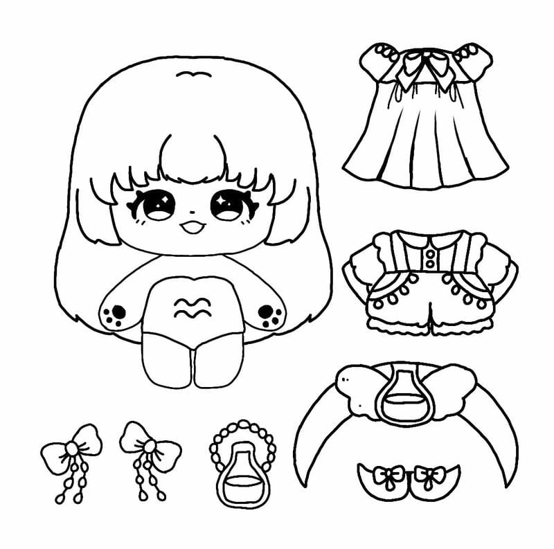 Gợi ý bộ hình sticker cute tô màu ngộ nghĩnh