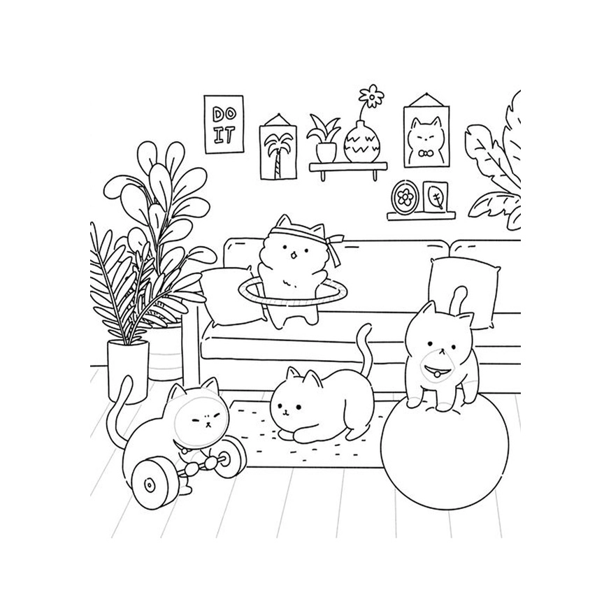 Khám phá ngay doodle tranh tô màu sticker cute độc lạ