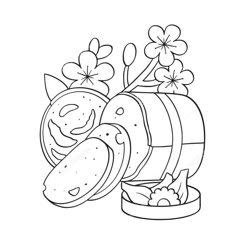 Tranh tô màu tết và mùa xuân đầy sắc xuân