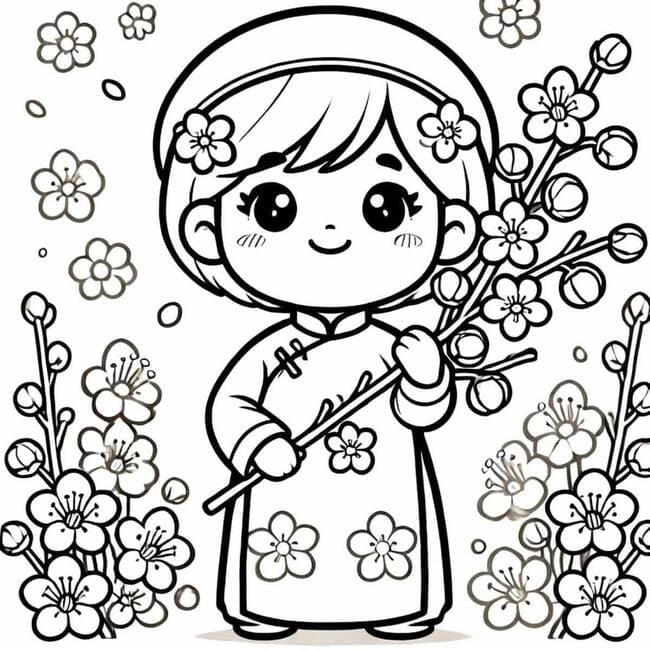 Cùng bé tô màu với 2025 tranh tô màu tết 2025