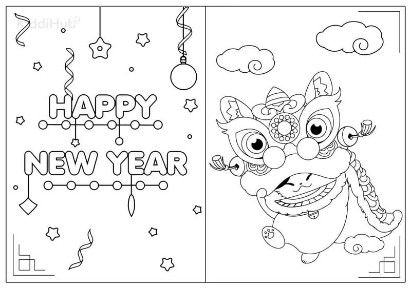 Tranh tô màu tết cho bé dễ thương sinh động