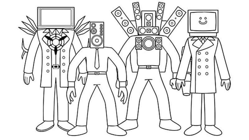 Tô màu cùng titan speakerman tranh tô màu titan cameraman v2 cực vui