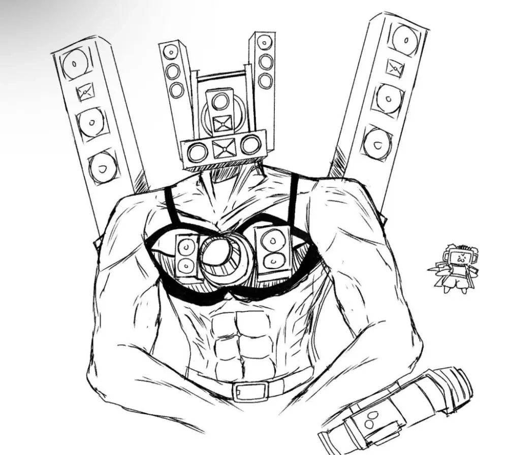 Khám phá hình tivi tranh tô màu titan cameraman v2 cực sinh động