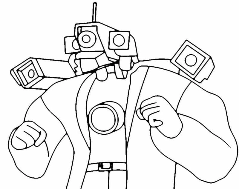Bé yêu thích coloring pages tranh tô màu titan cameraman v2 dễ thương