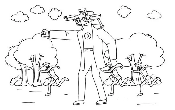 Cùng bé khám phá tranh tô màu titan cameraman v2 miễn phí