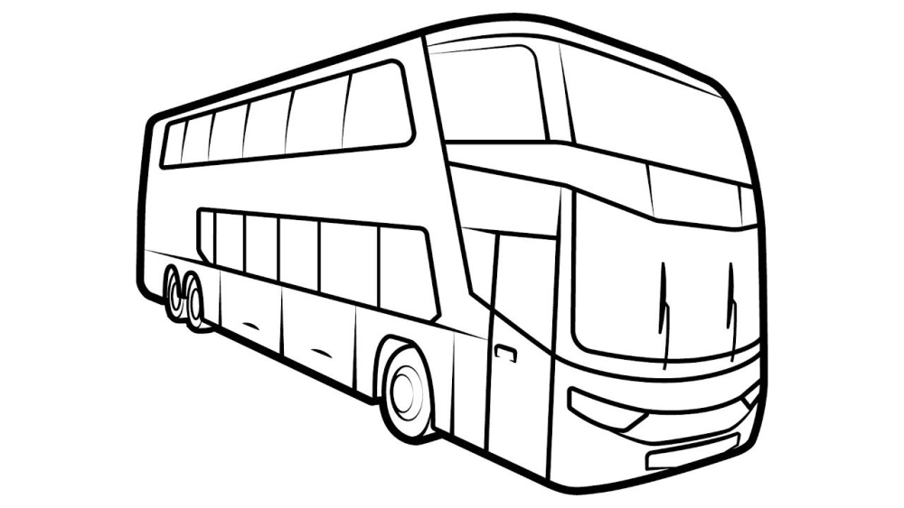 Bé thích thú với tranh tô màu ô tô khách