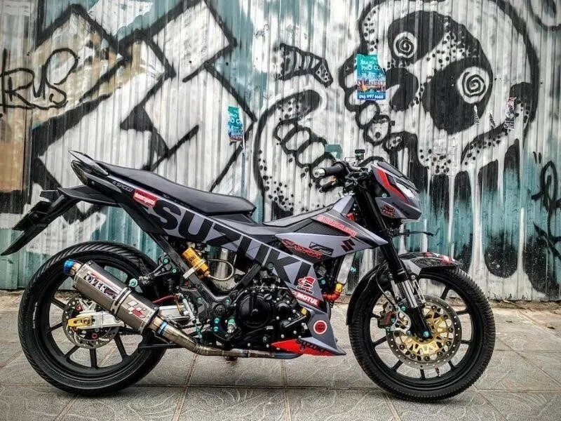 Ấn tượng mạnh với sirius 50cc độ kiểng đỏ đen