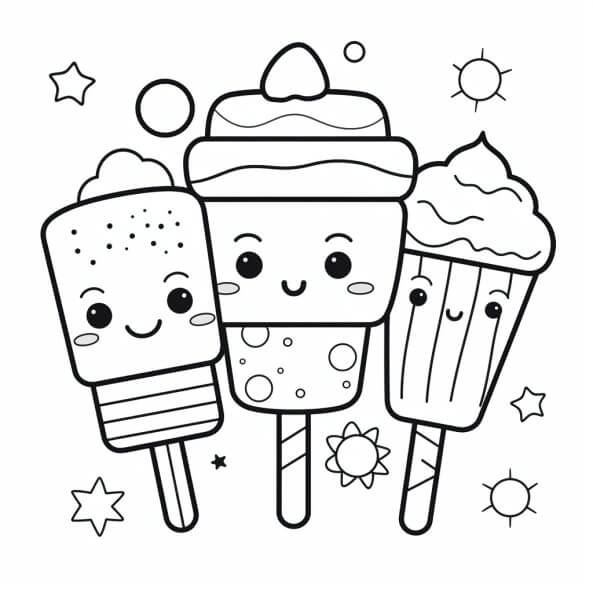 Bé vui học với tô màu cây kem hoạt hình