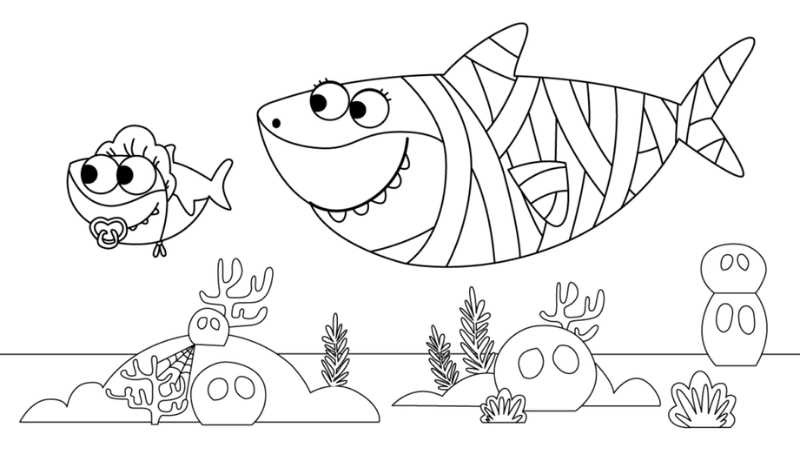  Bộ sưu tập tranh tô màu cá mập đơn giản dành cho trẻ em 