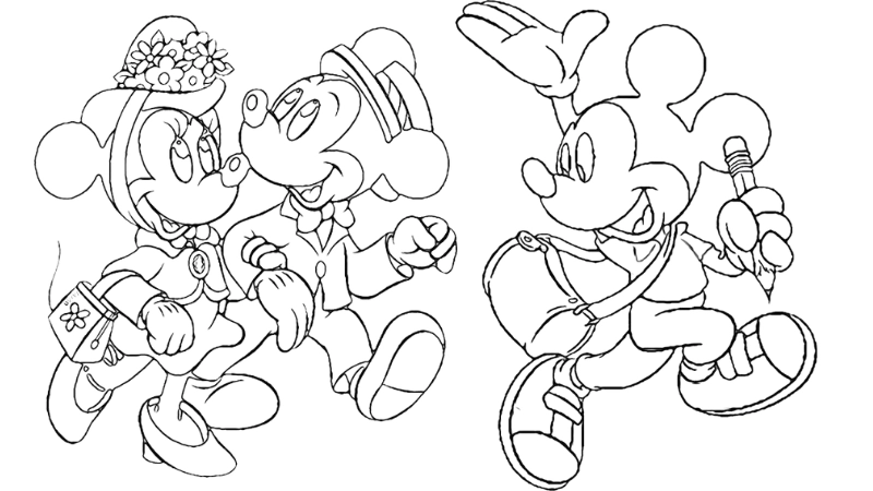  Những mẫu tranh tô màu chuột Mickey bé nào cũng thích 