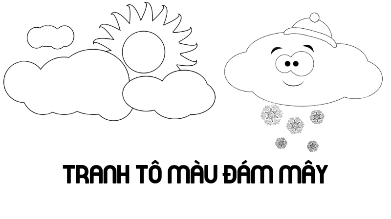 Tuyển tập tranh tô màu đám mây dễ thương cho bé yêu 