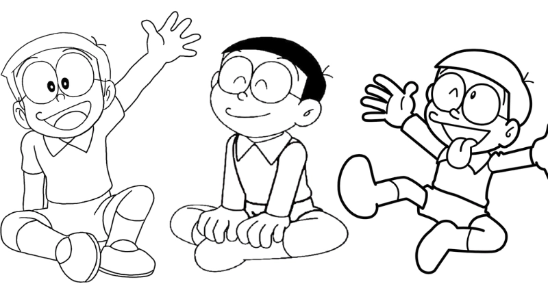  Tuyển tập tranh tô màu Nobita siêu dễ thương cho bé 