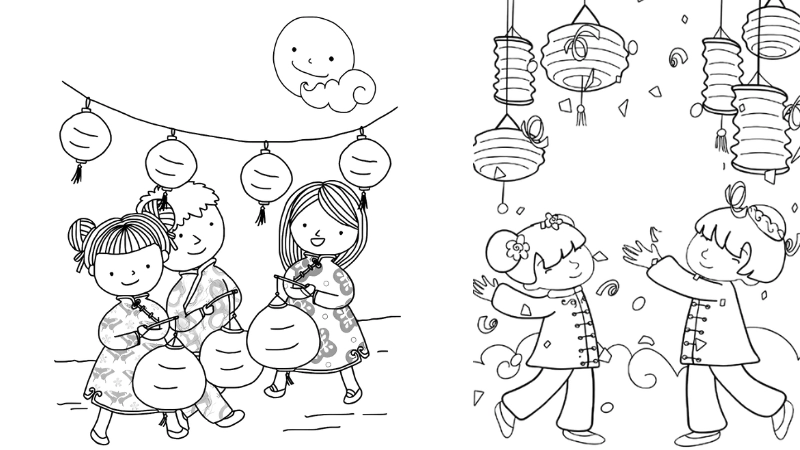  Bộ sưu tập tranh tô màu trung thu đẹp nhất cho bé 