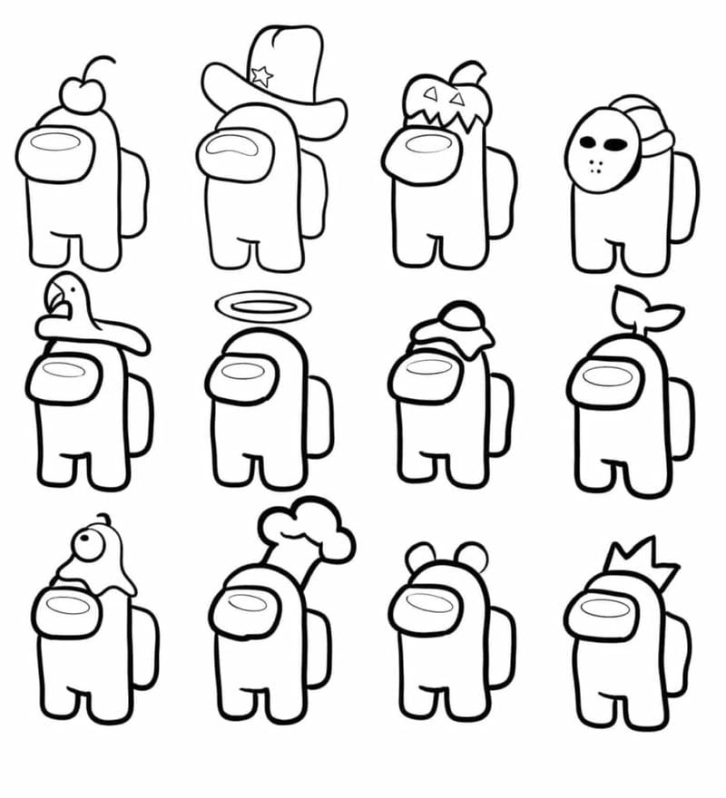 Chia sẻ hình among us cho bé tô màu miễn phí