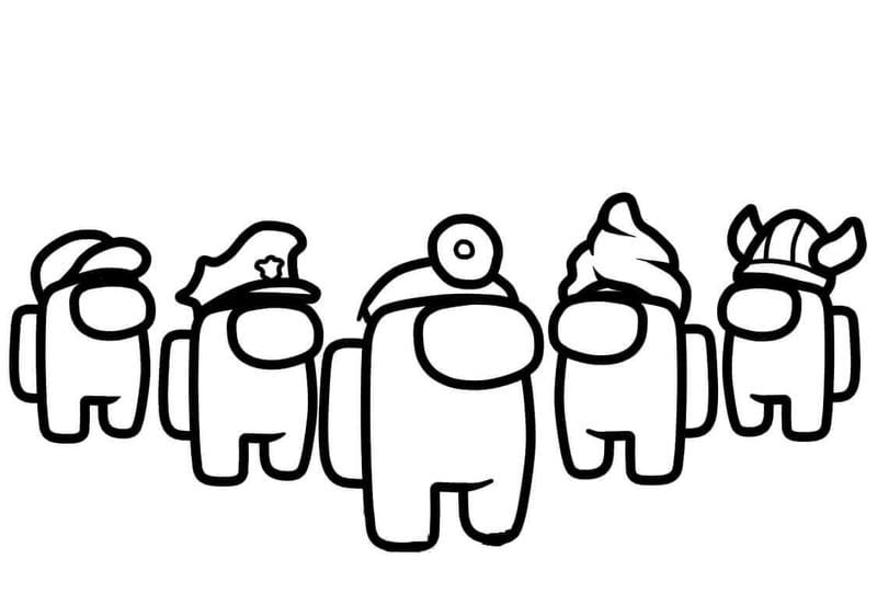 Tải ngay tranh tô màu among us sans độc đáo