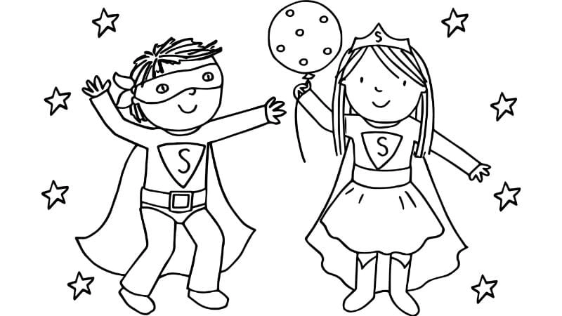 Bộ sưu tập tô màu bạn trai bạn gái ngộ nghĩnh đáng yêu cho bé