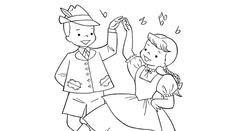 Luyện tập tô màu với hình tô màu bạn trai bạn gái cực dễ thương