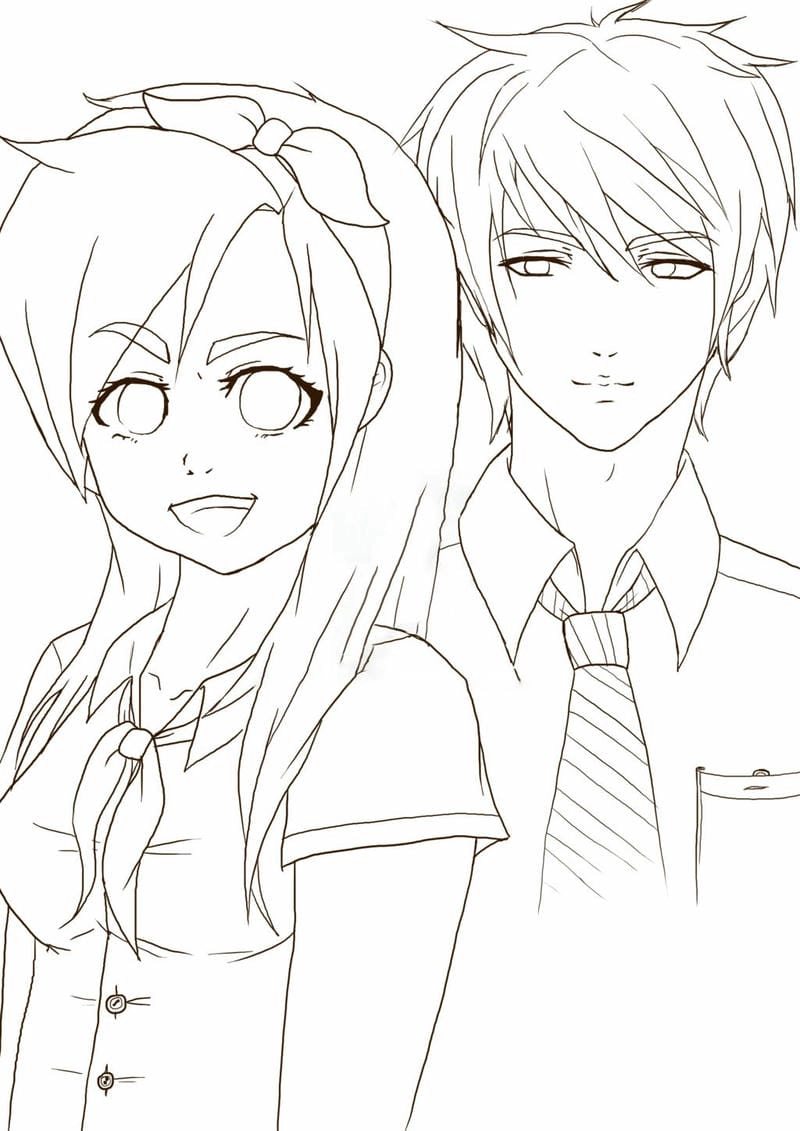 Bé phát triển tư duy với tranh bạn trai bạn gái cho trẻ tô màu