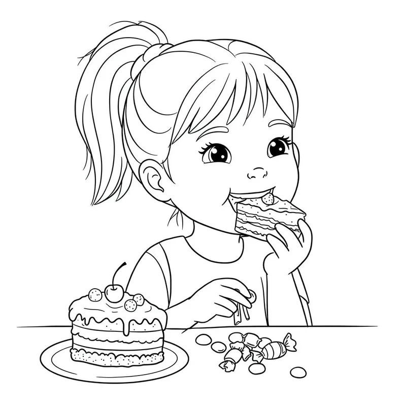 Tải và in hình tô màu bánh sinh nhật siêu dễ cho bé