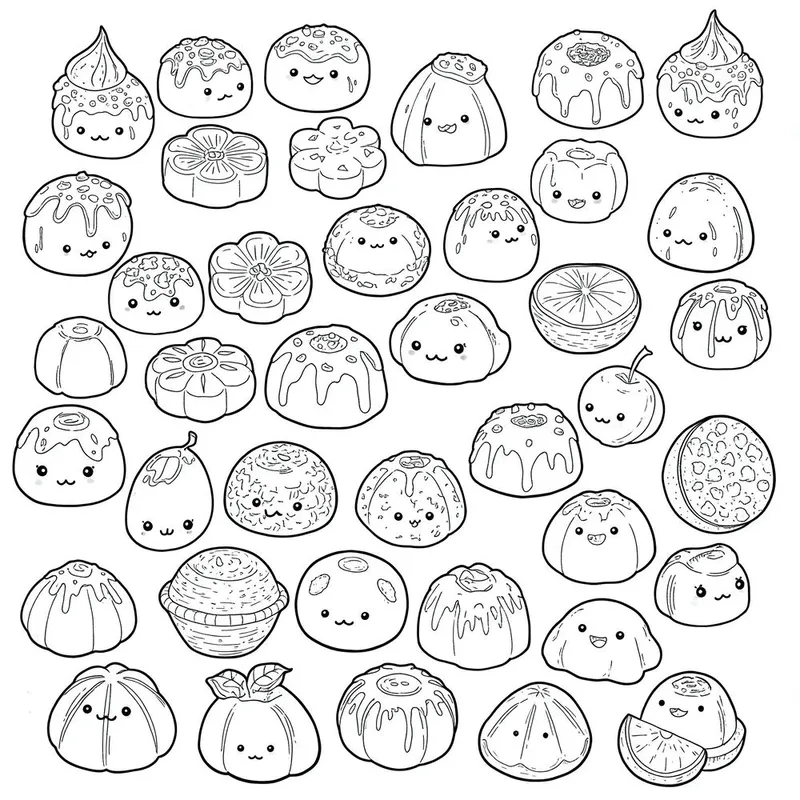 Bộ sưu tập tranh tô màu bánh kẹo ngày tết cho bé yêu