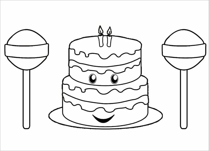 Tổng hợp mẫu bé tập tô màu bánh sinh nhật siêu dễ