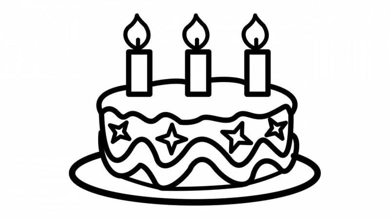 Tải về hình bánh sinh nhật cho bé tô màu miễn phí