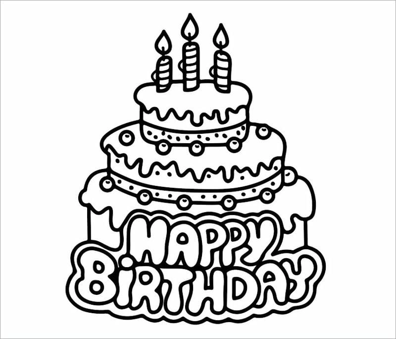 Mẫu đẹp hình bánh sinh nhật tô màu cho bé sáng tạo