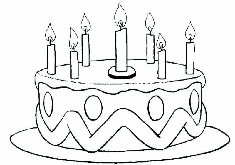 Bé tập tô màu bánh sinh nhật siêu dễ thương