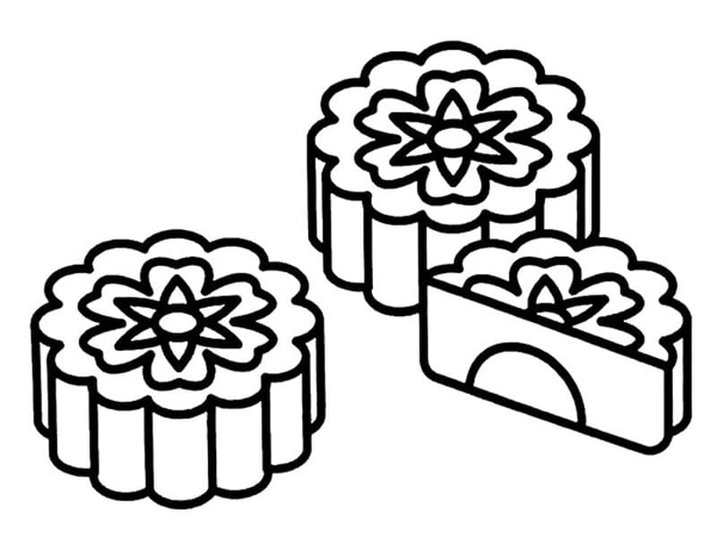 Khám phá tranh tô màu bánh trung thu dễ thương cho bé