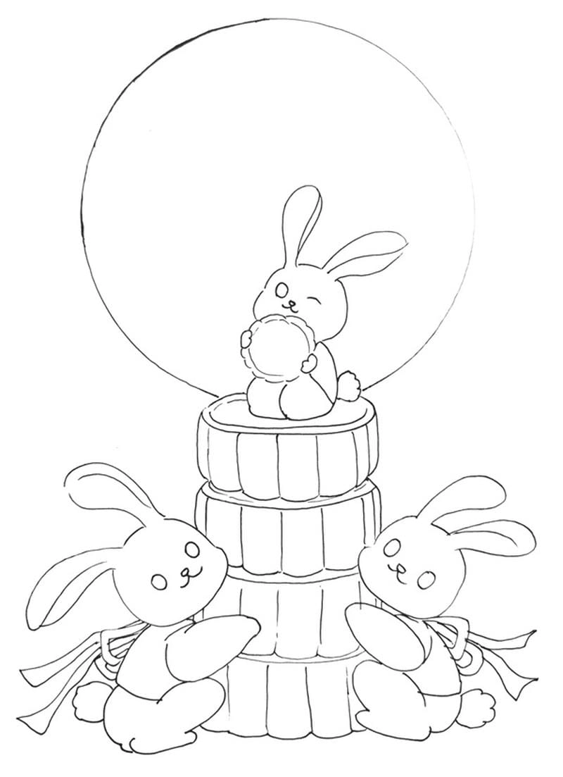 Bé tập tô màu hình trung thu với màu sắc tươi sáng