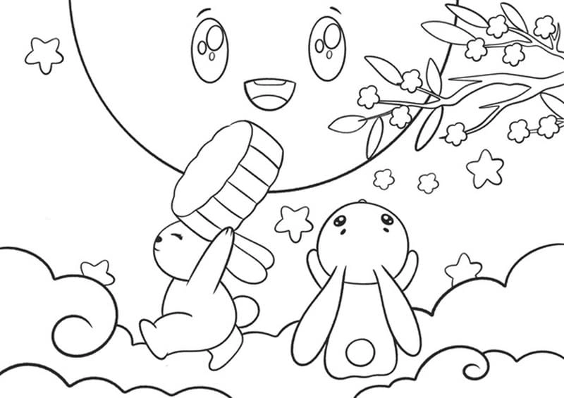 Trẻ hào hứng tô màu trung thu ngay cả ở nhà