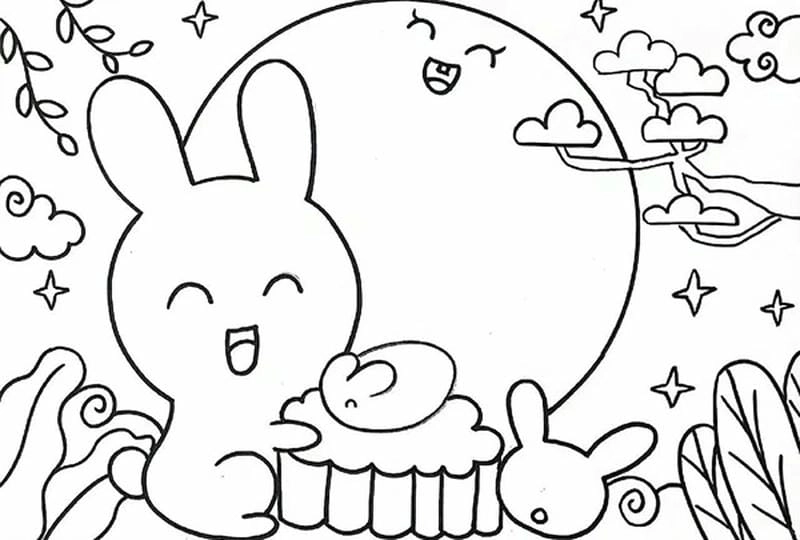 Bé học vẽ bánh trung thu đơn giản từ những nét cơ bản