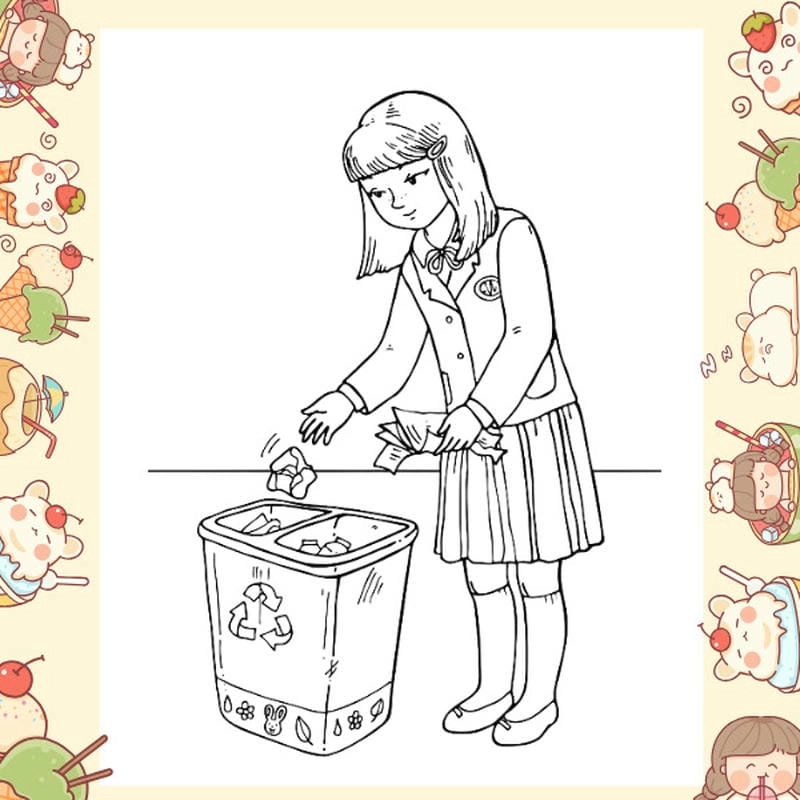 Tranh tô màu bảo vệ môi trường mầm non bé học chơi cùng màu