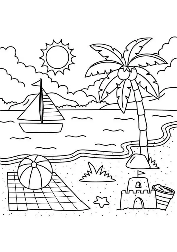 Tô nét sinh động cho tô màu phong cảnh biển