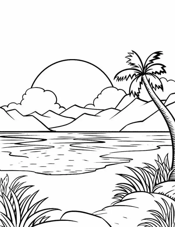 Giải trí cuối tuần với tô màu cảnh biển