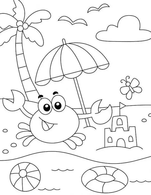 Cùng bé háo hức với tranh tô màu đi biển