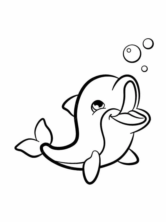 Giải trí cùng bé với tranh cá heo tô màu sinh động