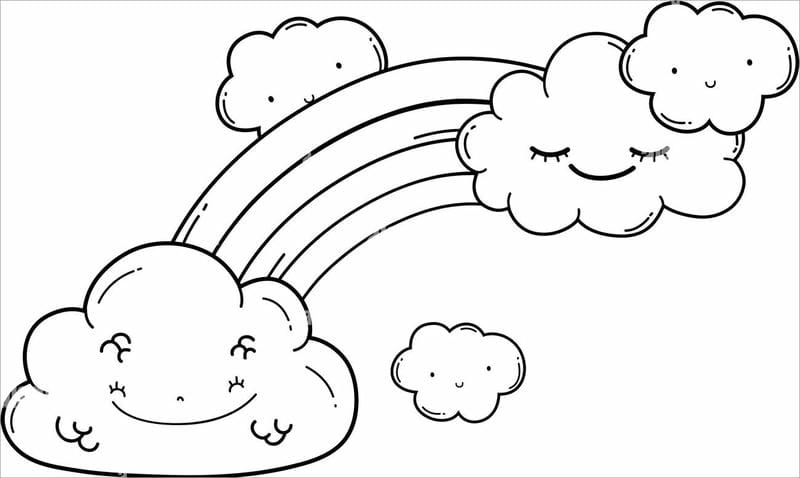 Tải và in hình cầu vồng tô màu chất lượng cao cho bé