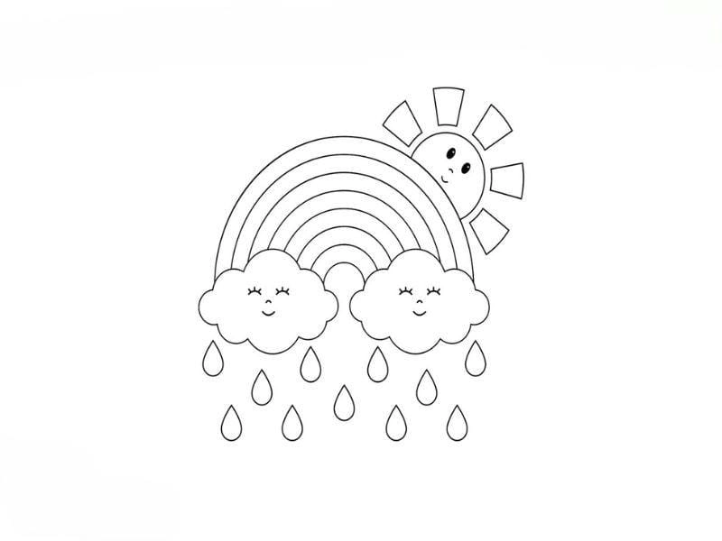 Bé vui chơi với bộ cầu vồng tô màu nhiều sắc đẹp