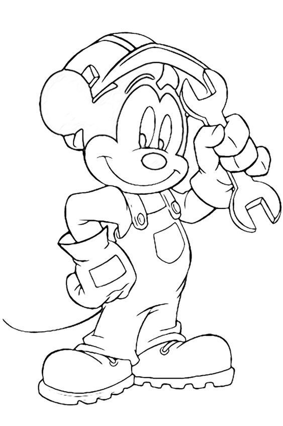 Bé tập tô với tranh tô màu hình chuột mickey