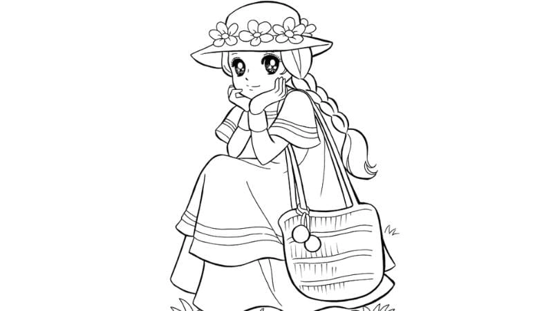 Ngọt ngào với tranh tô màu cô gái cute