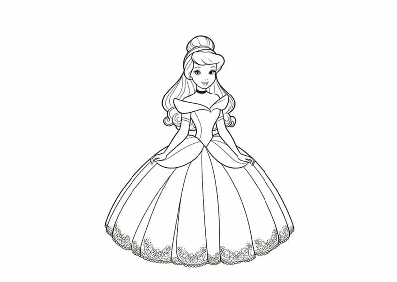 Bé yêu thích tranh tô màu cô gái tóc dài